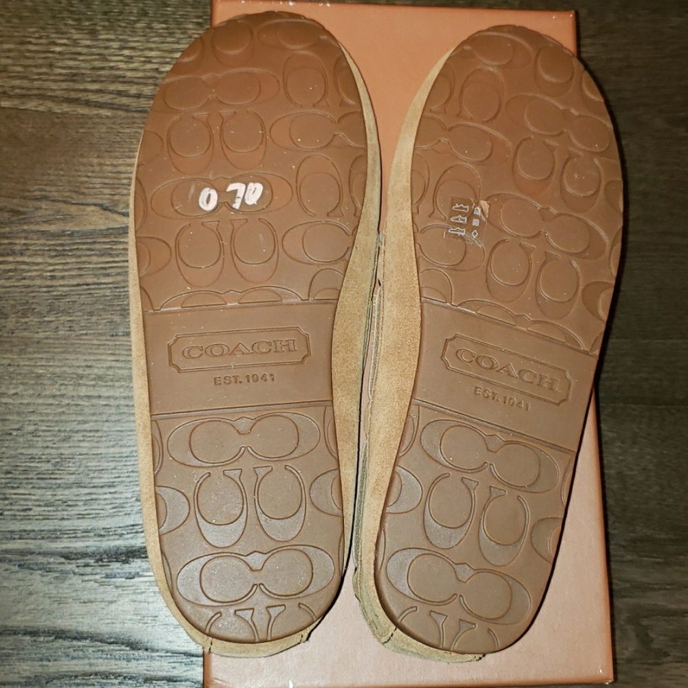 New Coach Antonia Suede Curly Shearling Slipper - Picture 7 of 8